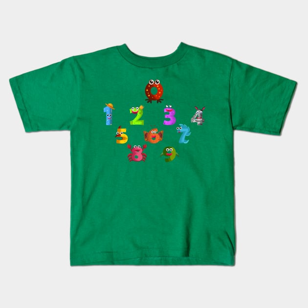 Numbers Kids T-Shirt by Mako Design 